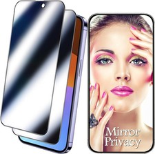 2 Pack Anti-Spy Privacy Screen Protector Mirror for iPhone 15 Pro Max 6.7