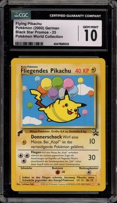 Pokemon Flying Pikachu World Coll. GERMAN Promo #25 CGC 10 Gem
