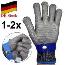 DE 1-2x Stechschutzhandschuhe Kettenhandschuh Sicherheits-Handschuh Metzger DE