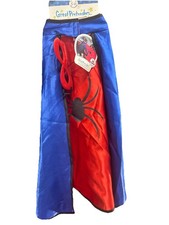 Spider man Mask And Cape Halloween NWT Child 5/6 Reversible