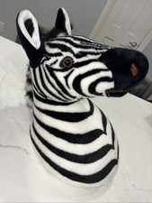 FAO Schwarz Zebra Head Wall Mount Plush HTF