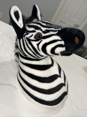FAO Schwarz Zebra Head Wall Mount Plush HTF