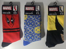 X-Men themed unisex crew socks size 9-13 Your Choice: Deadpool  Wolverine