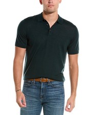 Bruno Magli Wool Polo Sweater Men's Green M