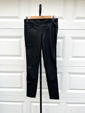 Black H M Divided Faux Leather Skinny Leggings Jeggings 8 Punk Goth Metal