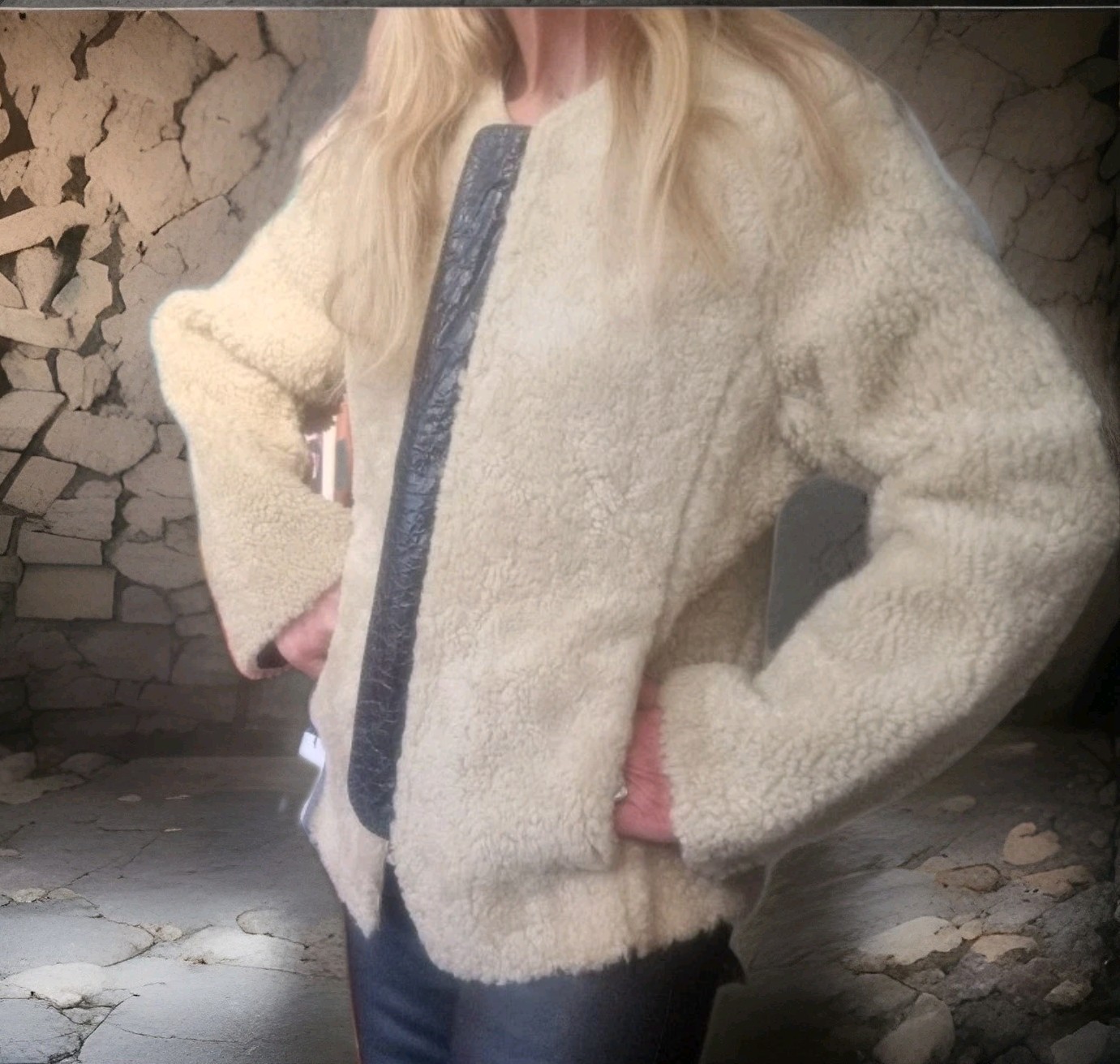Isabel ETOILE Marant IZY Lamb Shearling Fur Leather Jacket Sz 38 Reversible BNWT