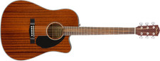 Fender CD-60SCE Acoustic-Electric Dreadnought Guitar, All Mahogany