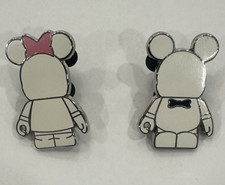 Disney Vinylmation Blank and Bow 2 Pin Set - Mickey Mouse & Minnie Mouse