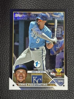 Vinnie Pasquantino 2023 Topps 1st Edition Black Foil /25 Rookie Gold Cup