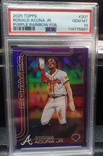 Ronald Acuna Jr. [Purple Rainbow] #207 /250 - 2025 TOPPS - PSA 10
