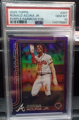 Ronald Acuna Jr. [Purple Rainbow] #207 /250 - 2025 TOPPS - PSA 10