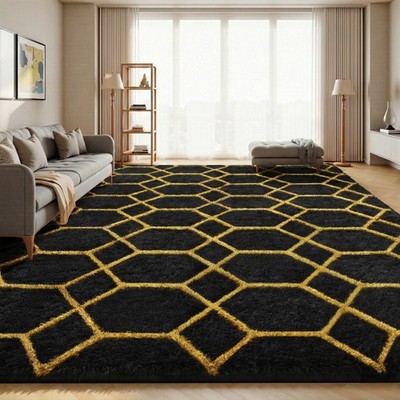 Flauschige Teppiche Hochflor Shaggy Teppich Langflor Wohnzimmer Pflegeleicht DHL