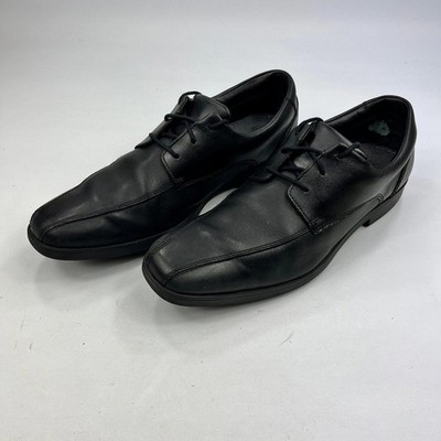 Clarks Signature Jungen schwarze Lederschuhe UK Größe 7 Schnürschuhe formell Schule