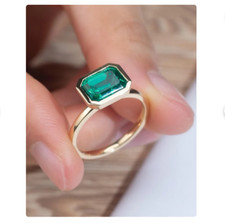 Natural Emerald Ring 925 Sterling Silver Ring Handmade Ring Wedding Ring