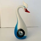 10” Vtg Mid Century Italian Murano Art Glass Hand Blown Swan Sculpture Beautiful