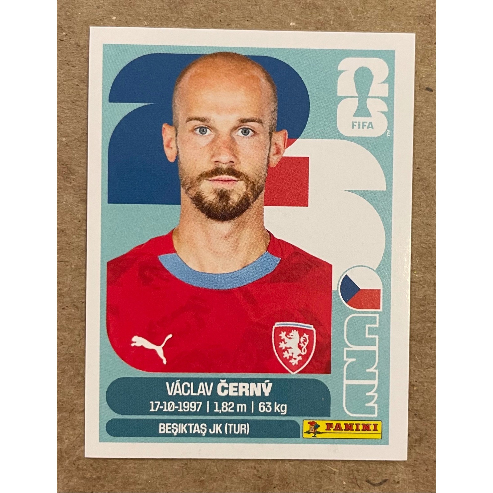 2026 Panini FIFA World Cup Vaclav Cerny Czechia Besiktas JK White Sticker CZE18