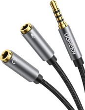UGREEN Headphone Splitter 3.5mm 2 Female to 1 Male Mic and Audio Y Splitter TRRS
