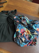 One piece Swim Suit bundle Of 2 In Plus Size black tropical Floral Slimming