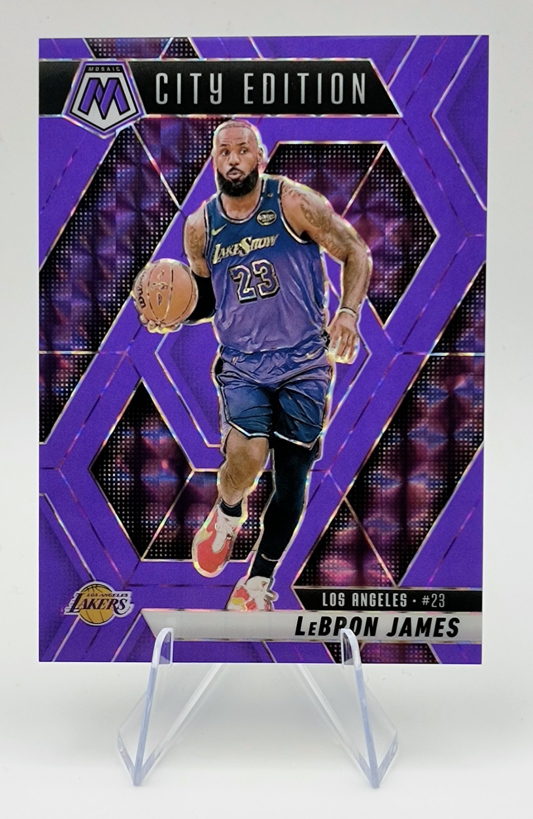 2024-25 Panini Mosaic - City Edition LeBron James #286 Purple Fluorescent /249