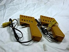 TYCO MATTEL YELLOW TRIGGER HAND HELD CONTROLLERS  PR W/TERMINAL PLUGS
