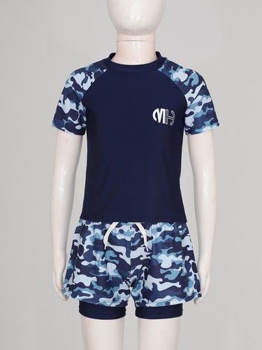 Kids Boy's T-shirt And Boyshorts Hawaiian Tops With Shorts Set Holiday Diving - Picture 11 of 19