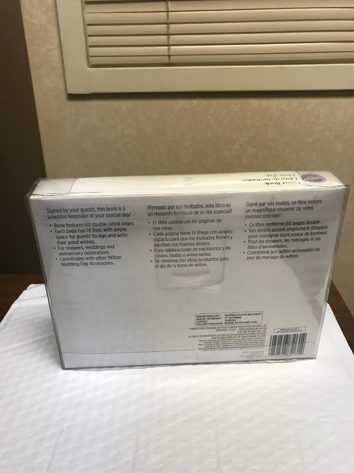 Wilton ELEGANTE Moderno Encaje Libro de Invitadas BODA BLANCO 60 PÁGINAS A DOBLE CARA Foto 3 de 4