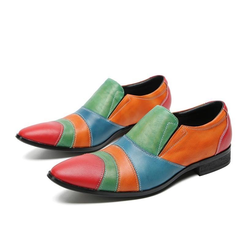 SAOLA Stivaletti uomo punta colore abbinato stringati casual festa scarpe eleganti moda