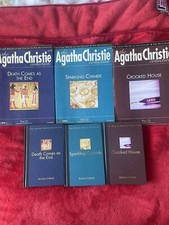 agatha christie collection of Three hardback books with magazines.