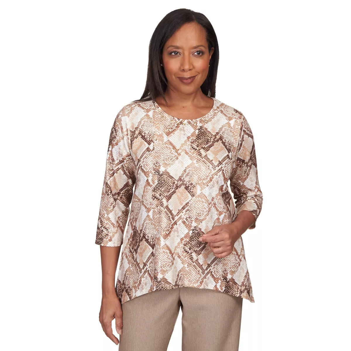 ALFRED DUNNER SIZE XL TOP MULBERRY STREET 2023 SHIMMERY PYTHON