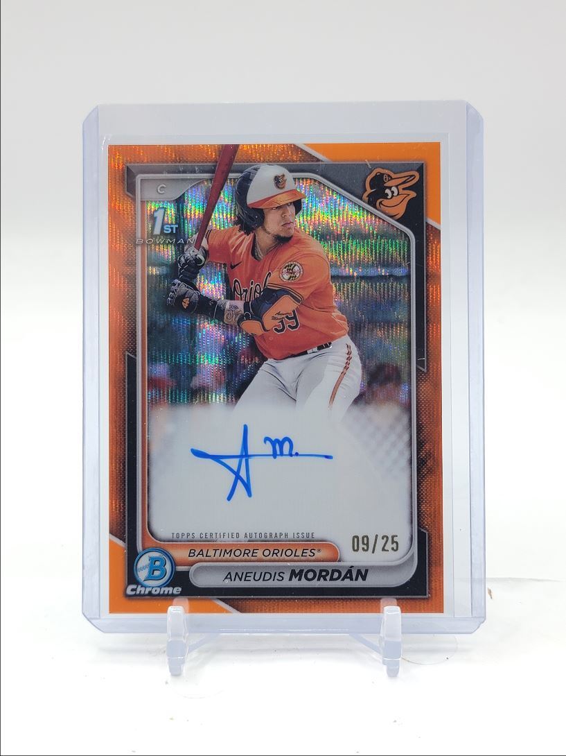 ANEUDIS MORDAN 2024 BOWMAN CHROME 1ST ORANGE WAVE AUTOGRAPH AUTO /25 Q2796