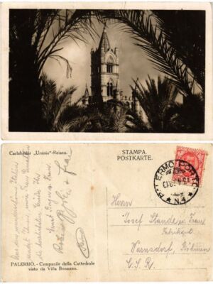 CPA PALERMO Glockenturm der Kathedrale von Villa Bonnano aus gesehen. ITALIEN (468525)