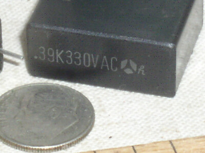 2 THOMSON CSF POLYESTER PLASTIC FILM LINE FILTER CAPACITOR .39UF 390NF 330V USA