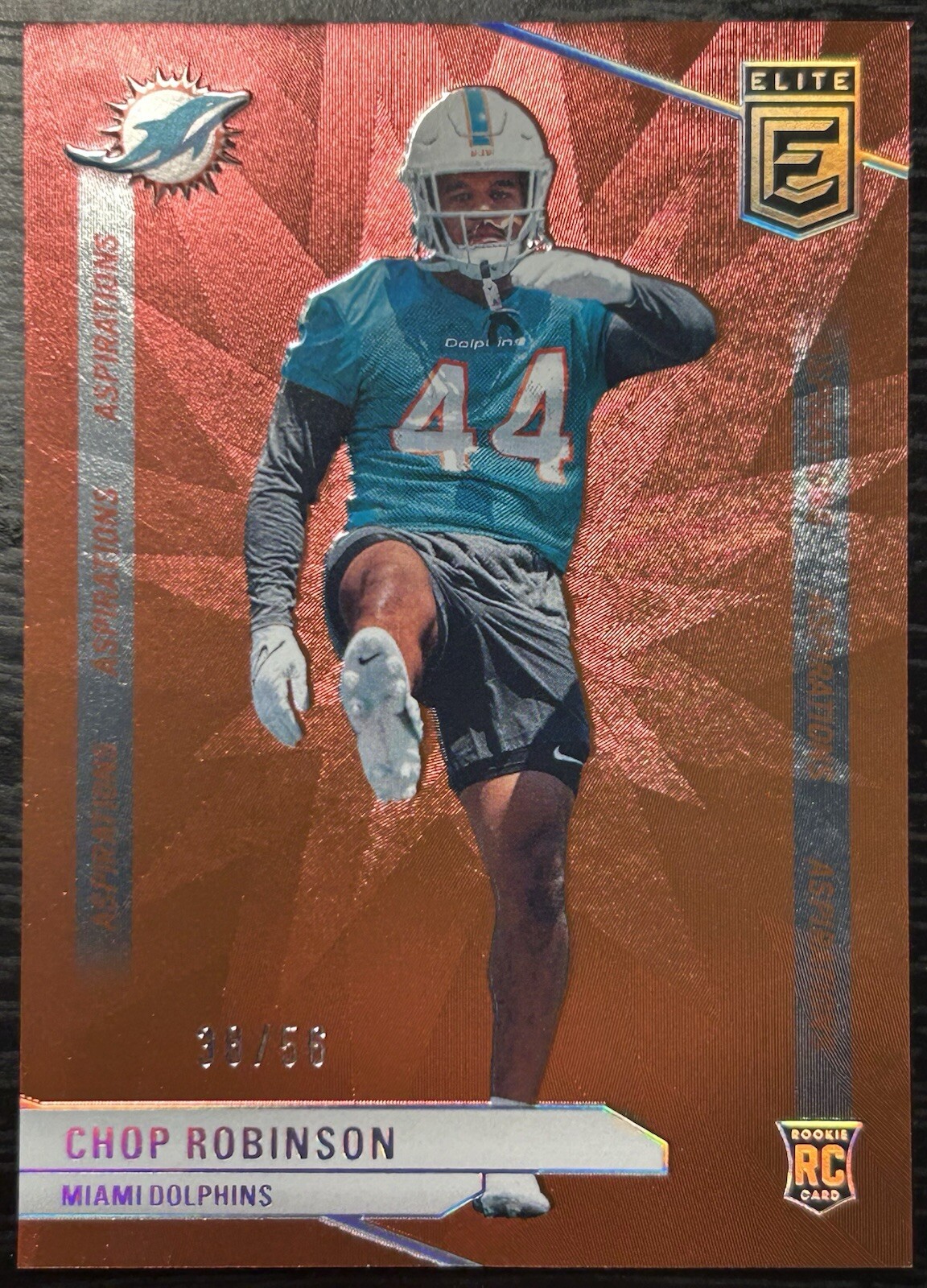2024 Donruss Elite Football Chop Robinson Red Aspirations Rookie RC /56