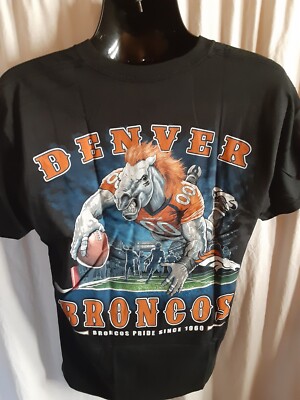 NFL Denver Broncos シルク半袖シャツ XL ヴィンテージ Denver Broncos NFL Men's Majestic Front/Back Design Shirt S, M, L