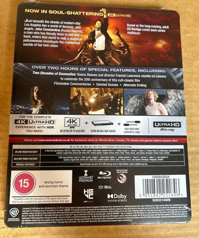 CONSTANTINE (2005) Keanu Reeves 4K UHD Blu-Ray Steelbook NEW - Image 2 of 2
