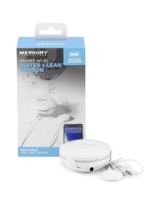 Merkury Innovations Smart Water & Flood Sensor, Requires 2.4 GHz Wi-Fi Brand New