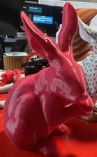 Replica Herend Pink BUNNY Only Rabbit Figurine 15307 Paws Crossed, Large 6”