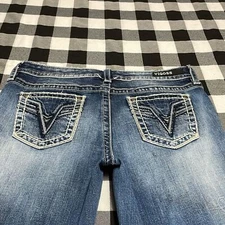 Vigoss Chelsea Capri Heritage Fit Jeans Size 9/10 x 21/22 Stretch Fray