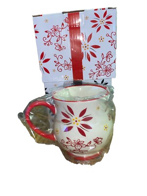 Temptations 16 oz Pedestal Cup Mug / RED / Old World - Floral Lace  w/Box-NEW | eBay
