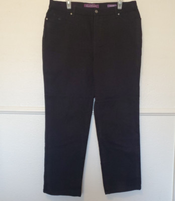 Gloria Vanderbilt Jeans Womens 16 S Black Denim All Around Slimming Effect Curvy