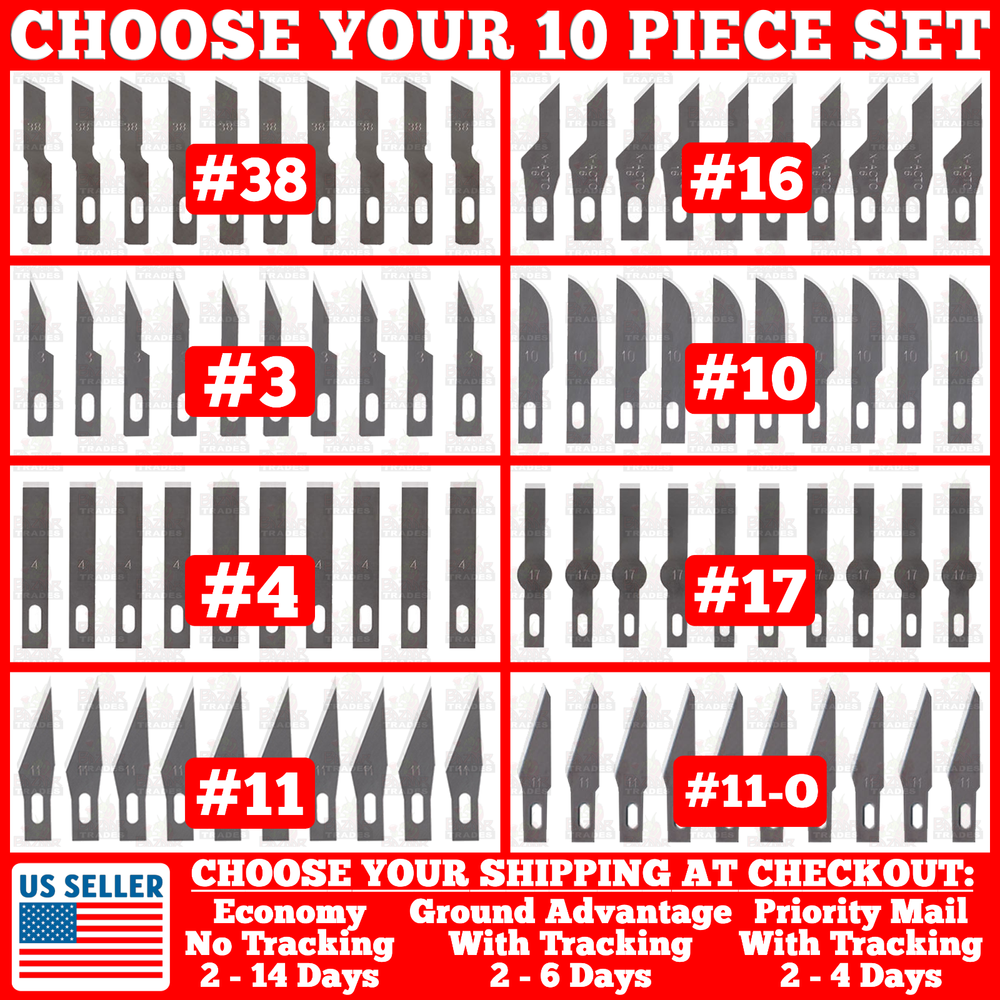 10PC Hobby Exacto Knife X-Acto Blades Xacto Craft Tool #3 #4 #10 #11 #16 #17 #38