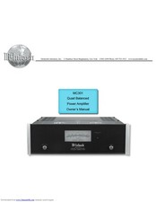 Owner's Manual For McIntosh MC 301