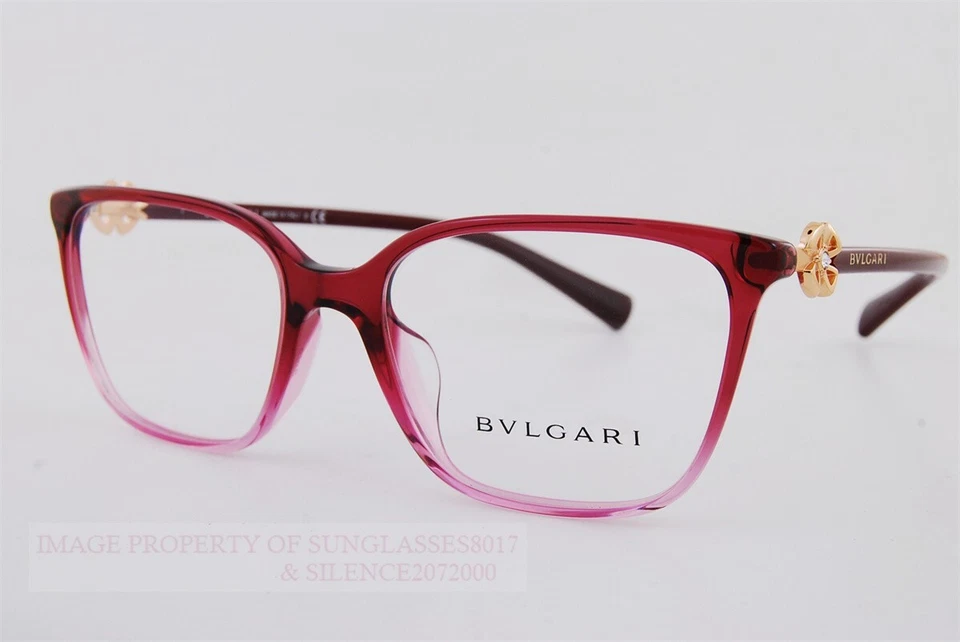 Nuevo marco de gafas BVLGARI BV 4197BF 5477 rojo degradado 53 mm sin estuche Foto 4 de 4