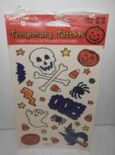 Vintage American Greetings Halloween Temporary Tattoos One Sheet