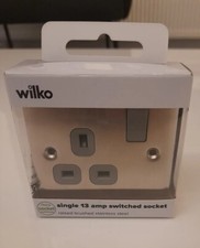 Image of 1 x Single 13amp Switched Socket - Raised Black Nickel