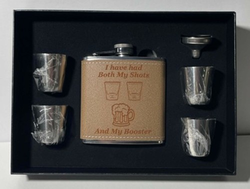 Personalized 6 oz leatherette stainless steel flask w optional presentation box - Afbeelding 4 van 6