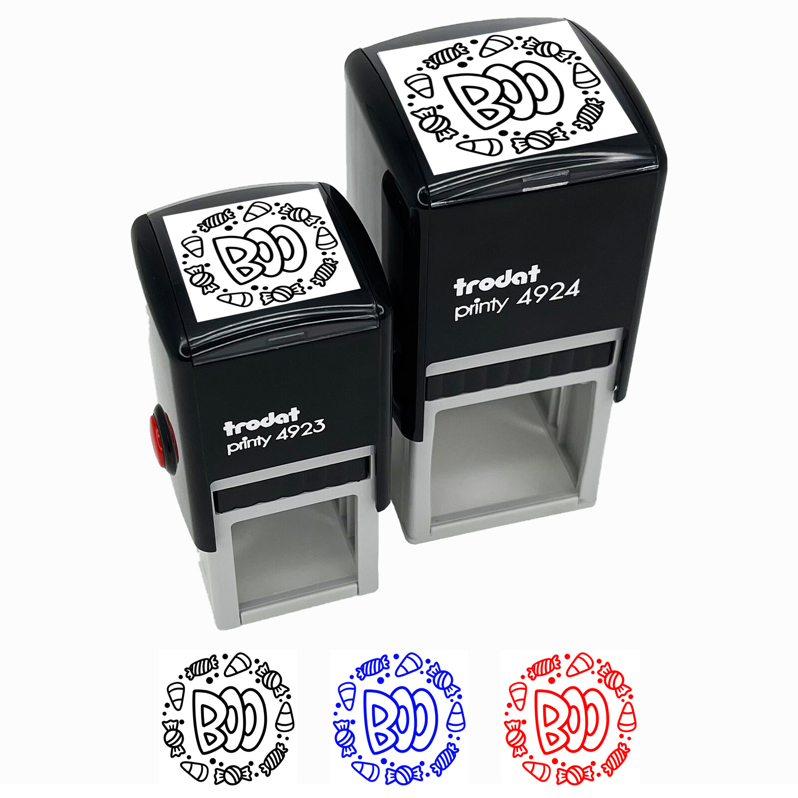 Spooky Boo Halloween Candy Self-Inking Rubber Stamp