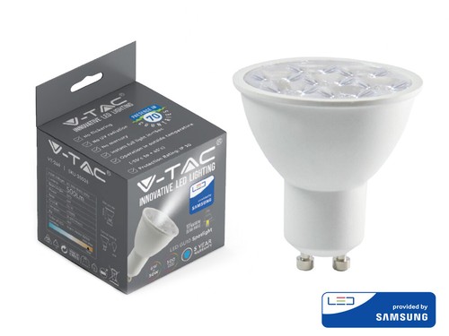 6 PZ Lampada Led GU10 5W 220V 110 Gradi Bianco Caldo 3000K Diffusore Opale Sku 2739 23770883