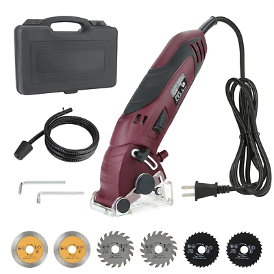 #ad Powerful Corded Mini Circular Saw with 6 Blades for Wood Tile amp; Metal $83.99