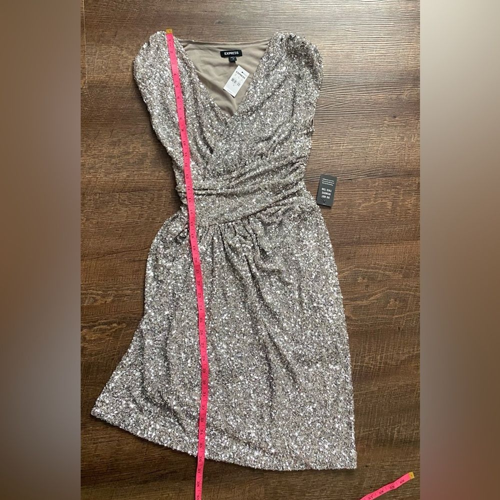 EXPRESS sleeveless silver sequin asymmetrical dre… - image 10